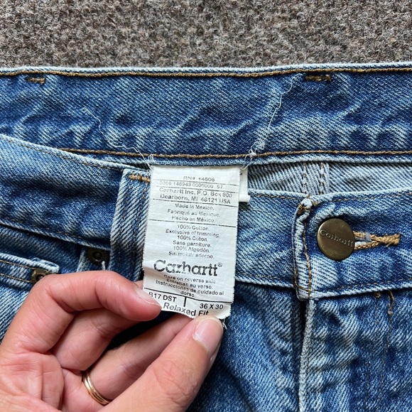 Carhartt B17 DST Relaxed Fit Denim Jeans Mens 36x30 (fits 34x29) Mid Wash Blue - Picture 4 of 13
